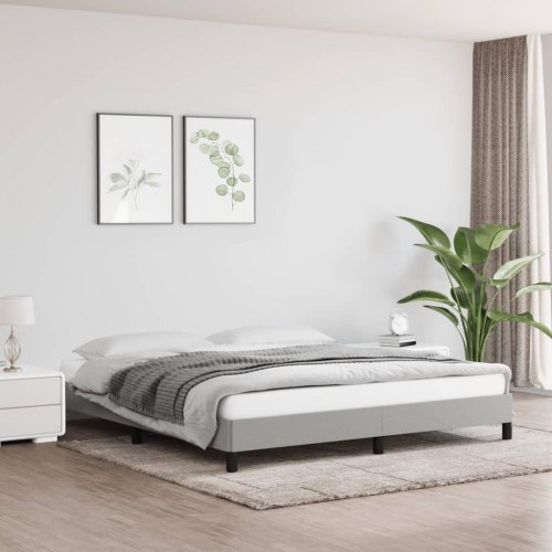 Sengeramme uden madras 180 × 200 cm - stof, lysegrå