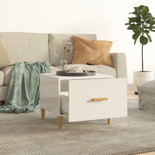 Sofaborde 2 stk. 50 x 50 x 40 cm - hvid højglans