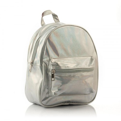 Rygsæk i metallic look - holografisk mini-rygsæk