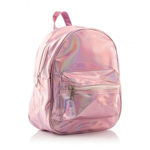 Rygsæk i metallic look - holografisk mini-rygsæk