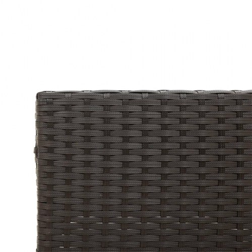 Havesofa med bord og hynder - L-formet polyrattan, sort