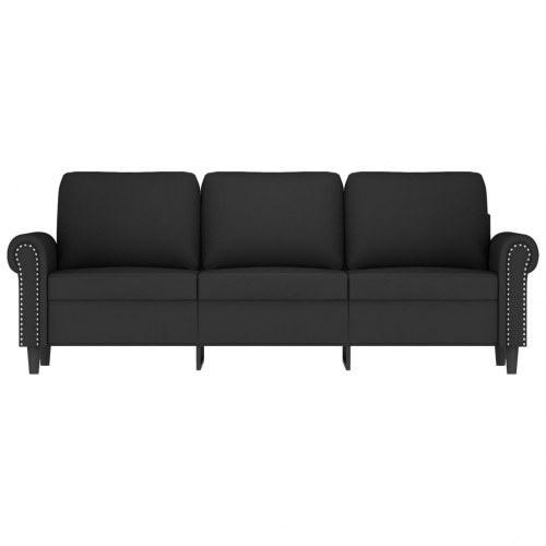 3-personers sofa i velour - sort, sædebredde 180 cm
