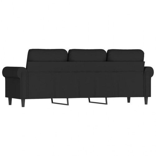 3-personers sofa i velour - sort, sædebredde 180 cm
