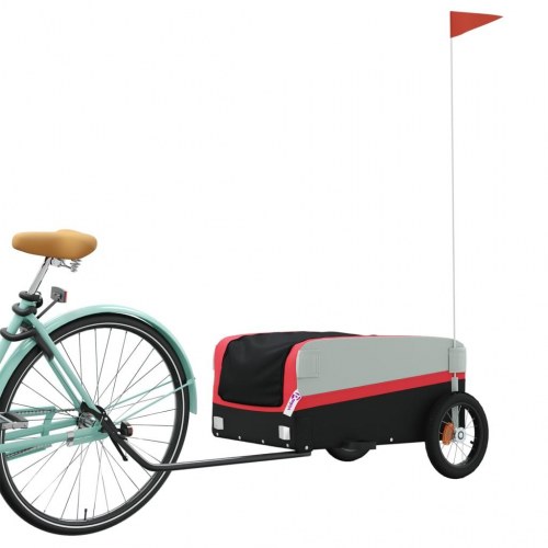 Cykelanhænger 30 kg - jern, sort/rød