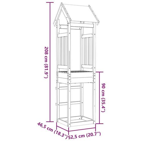 Legetårn 52,5x46,5x208 cm massivt douglasgran