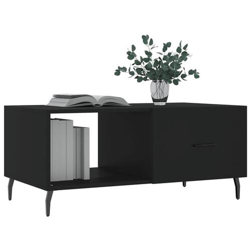 Sofabord 90x50x40 cm konstrueret træ sort