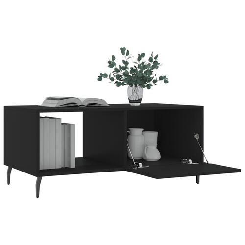 Sofabord 90x50x40 cm konstrueret træ sort