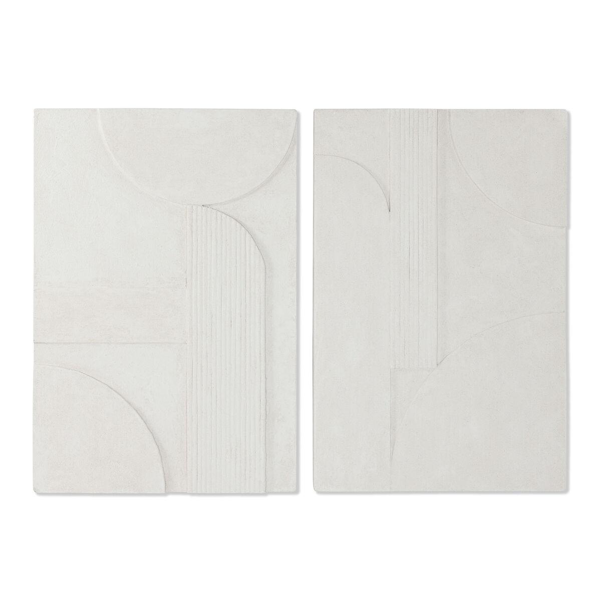 Vægdekoration Home Esprit Hvid Moderne 80 X 5 X 120 Cm 2 Enheder