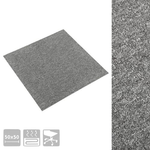 Tæppefliser 20 stk. 5 m² 50x50 cm grå