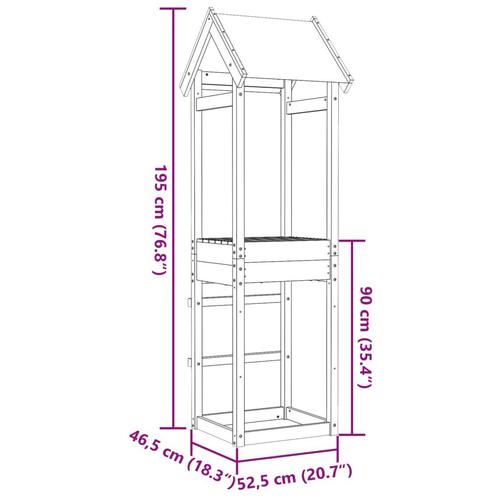 Legetårn 52,5x46,5x195 cm massivt fyrretræ