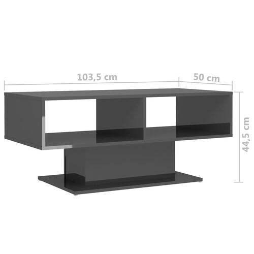 Sofabord 103,5x50x44,5 cm konstrueret træ grå højglans