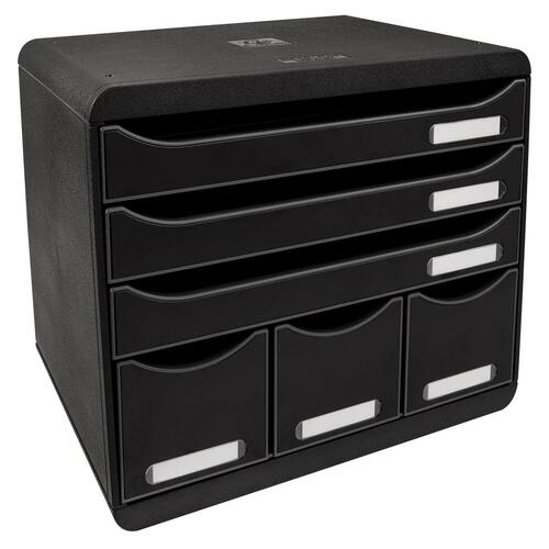 Exacompta skuffekabinet med 6 skuffer Maxi blank sort