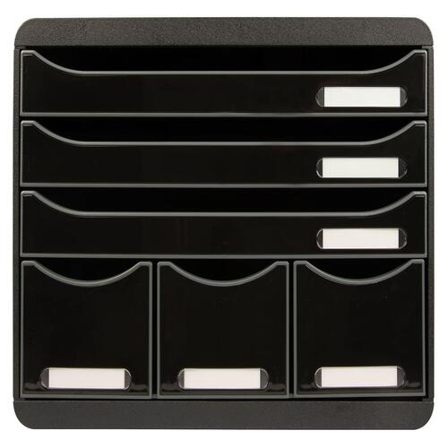 Exacompta skuffekabinet med 6 skuffer Maxi blank sort
