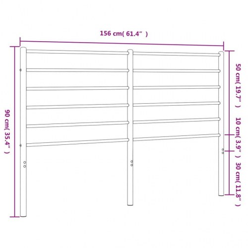 Sengegavl 150 cm metal sort