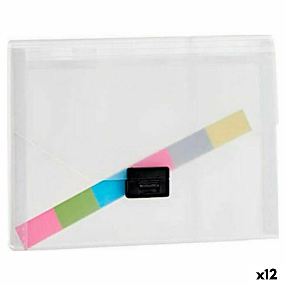 Dokumentmappe Sort Gennemsigtig A4 (25 x 3 x 33 cm) (12 enheder)