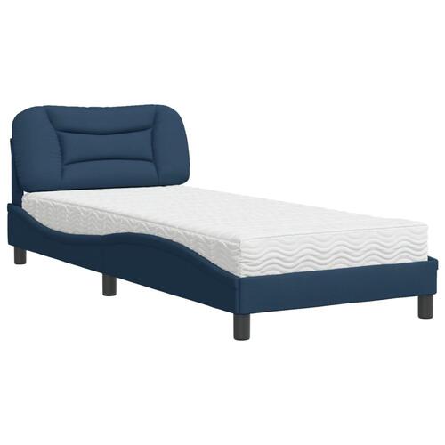 Seng med madras 90x190 cm stof blå