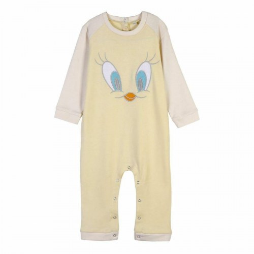 Baby sparkedragt langærmet Looney Tunes - gul/grå - 18 mdr