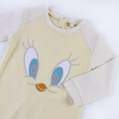 Baby sparkedragt langærmet Looney Tunes - gul/grå - 18 mdr