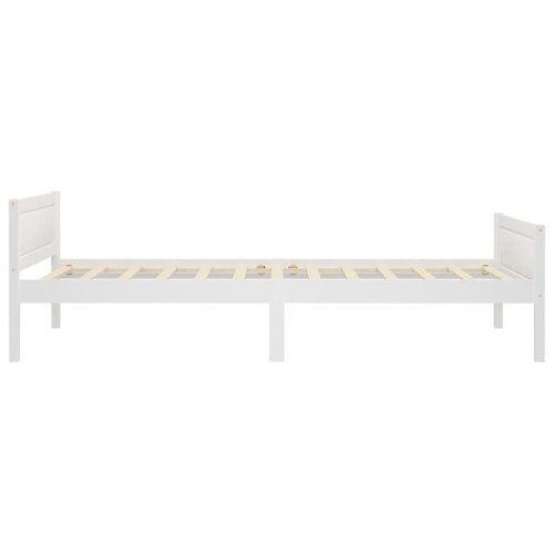 Sengeramme i massivt fyrretræ 90×200 cm - hvid