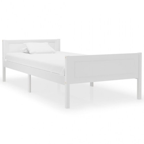 Sengestel 100×200 cm i massivt fyrretræ - hvid