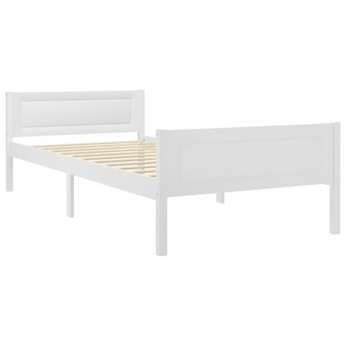 Sengestel 100×200 cm i massivt fyrretræ - hvid