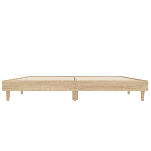 Sengestel 135x190 cm konstrueret træ sonoma-eg