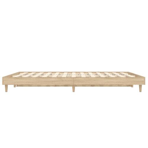 Sengestel 135x190 cm konstrueret træ sonoma-eg