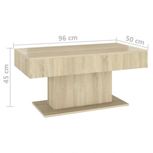 Sofabord 96x50x45 cm konstrueret træ sonoma-eg