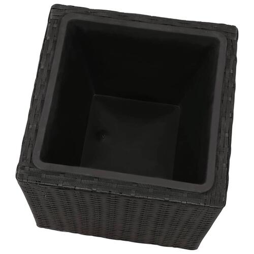 Plantekasser 3 stk. polyrattan sort