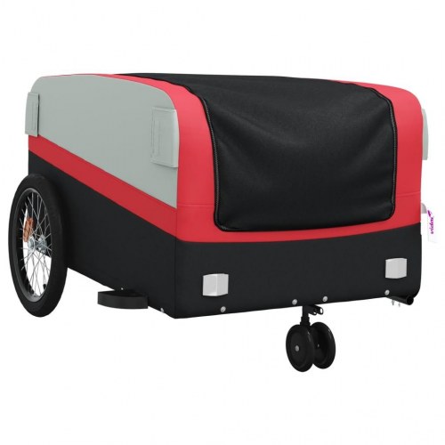 Cykelanhænger 45 kg - jern, sort/rød