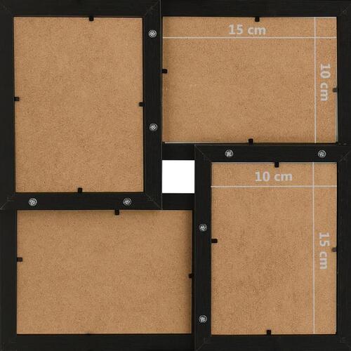 Collagebilledramme til væg 24x(10x15 cm) MDF sort