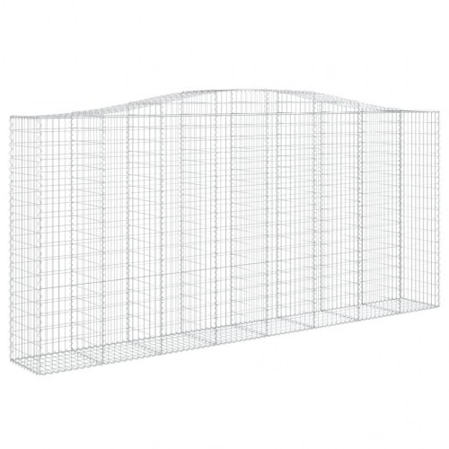 Buet gabionkurv 400 × 50 × 180/200 cm - galvaniseret jern