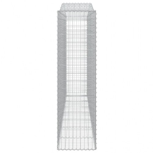 Buet gabionkurv 400 × 50 × 180/200 cm - galvaniseret jern