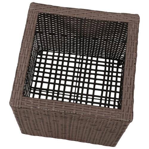 Plantekrukker 3 stk. polyrattan brun