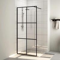 Brusevæg 90x195 cm klart sikkerhedsglas sort