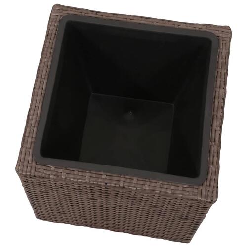 Plantekrukker 3 stk. polyrattan brun