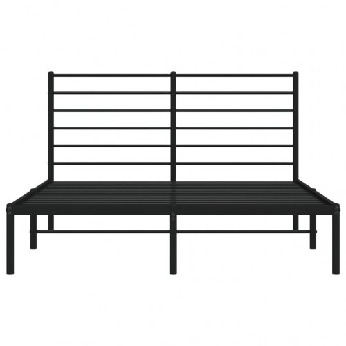 Sengeramme med sengegavl i metal - 120 x 190 cm, sort