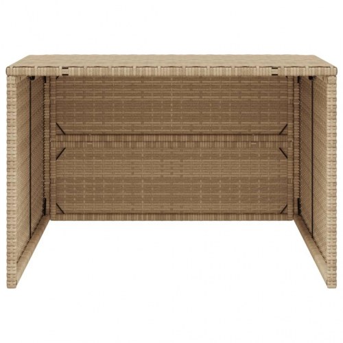 Garage til robotplæneklipper i polyrattan - 86 × 90 × 52/57 cm, beige
