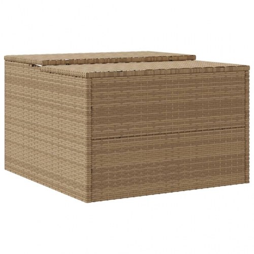 Garage til robotplæneklipper i polyrattan - 86 × 90 × 52/57 cm, beige