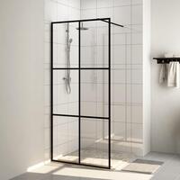 Brusevæg 100x195 cm klart sikkerhedsglas sort