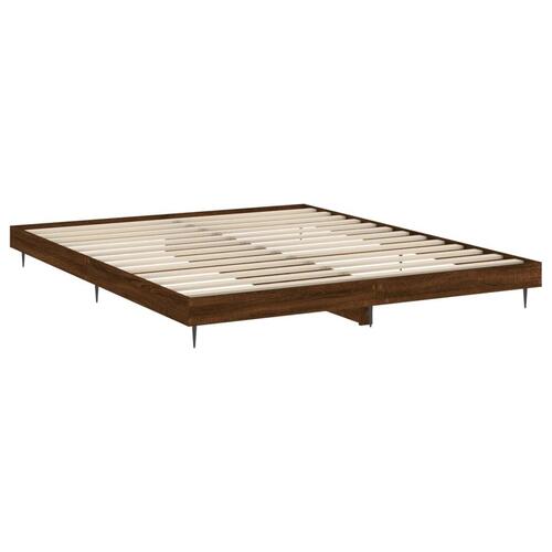 Sengestel uden madras 180x200 cm konstrueret træ brunt eg