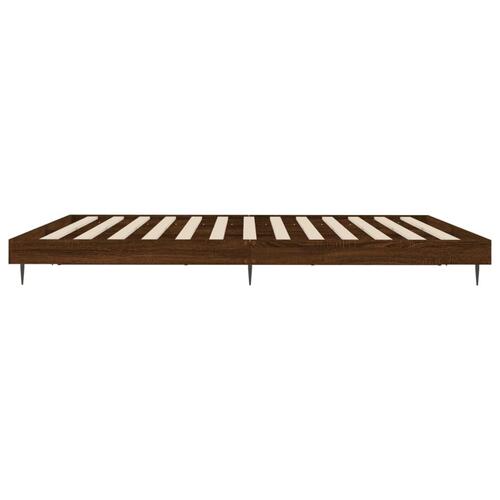 Sengestel uden madras 180x200 cm konstrueret træ brunt eg