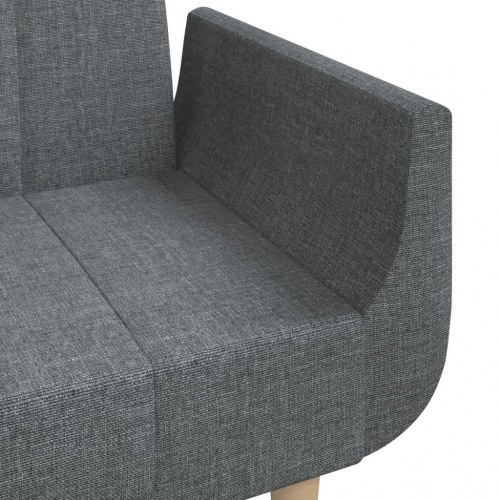 2-personers sovesofa med 2 puder stof lysegrå