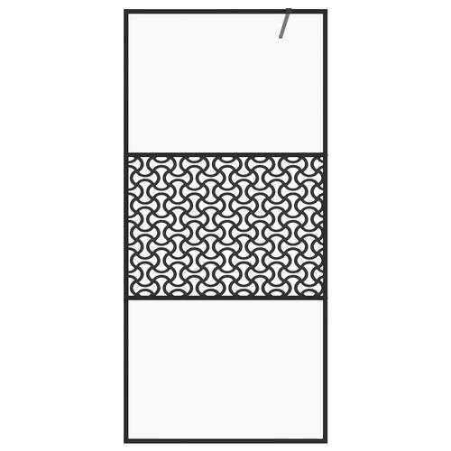 Brusevæg 80x195 cm klart sikkerhedsglas sort