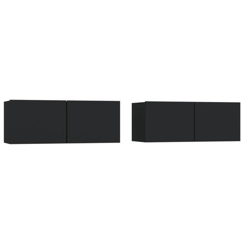 Tv-borde 2 stk. 80x30x30 cm konstrueret træ sort
