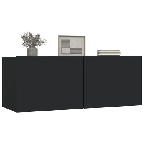 Tv-borde 2 stk. 80x30x30 cm konstrueret træ sort