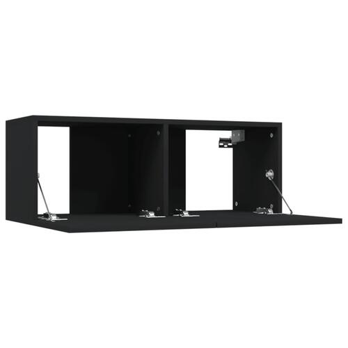 Tv-borde 2 stk. 80x30x30 cm konstrueret træ sort