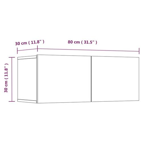 Tv-borde 2 stk. 80x30x30 cm konstrueret træ sort