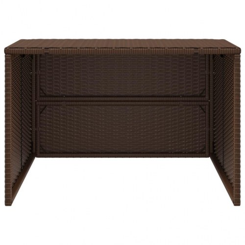 Garage til robotplæneklipper i polyrattan - 86×90×52/57 cm, brun