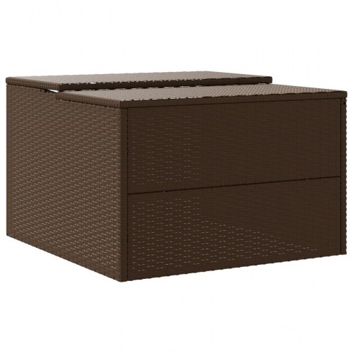 Garage til robotplæneklipper i polyrattan - 86×90×52/57 cm, brun